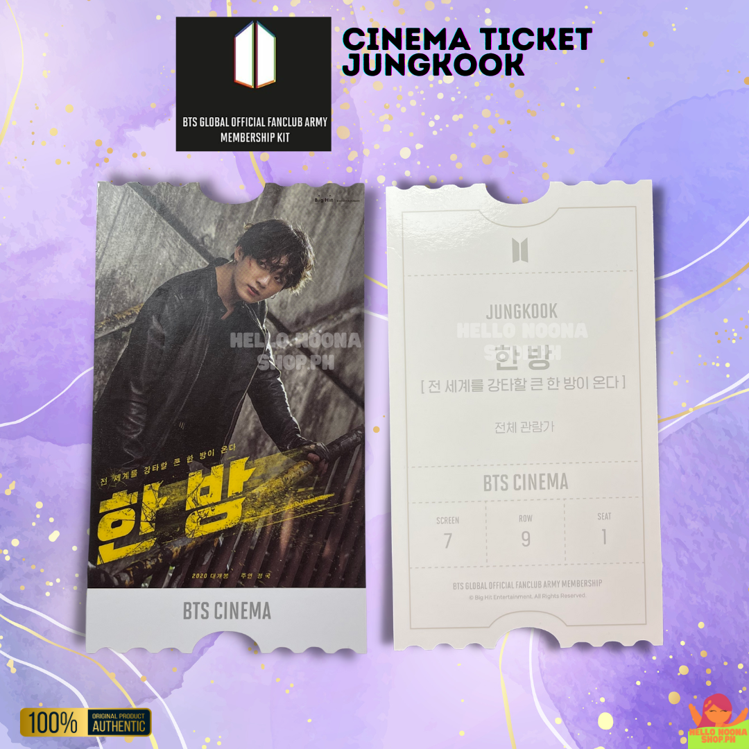 BTS Jungkook Cinema Ticket 6th ARMY Membership Kit